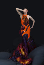 Load image into Gallery viewer, Orange Noise Phaser Dress
