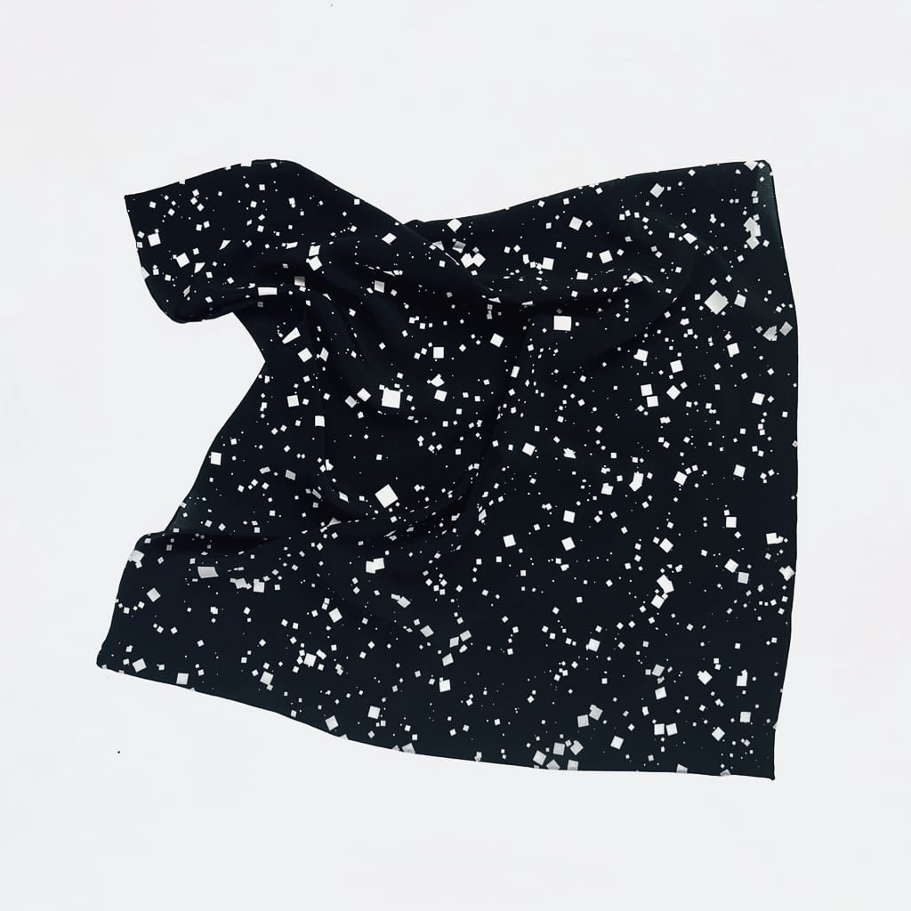 Galaxy Scarf - large - white on black